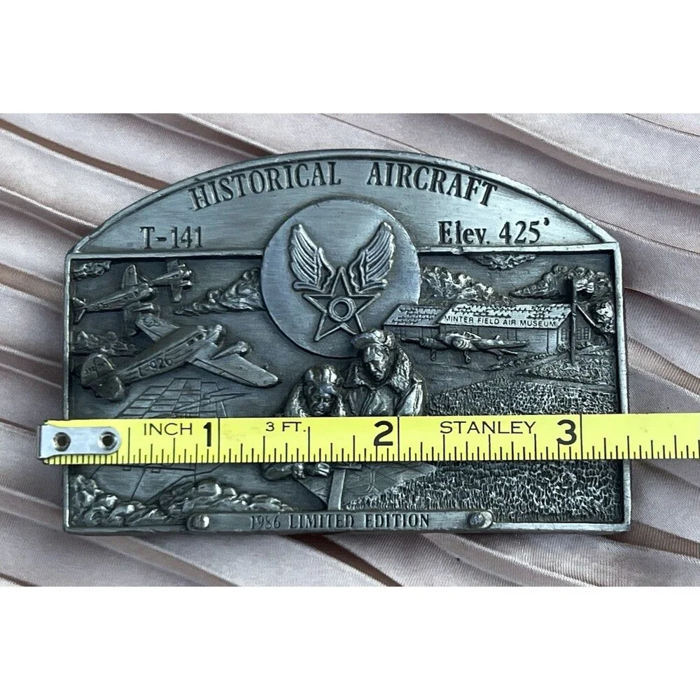 VTG 1986 Historical Aircraft T-141 Belt Buckle Minter Field LE #963/3500 USA